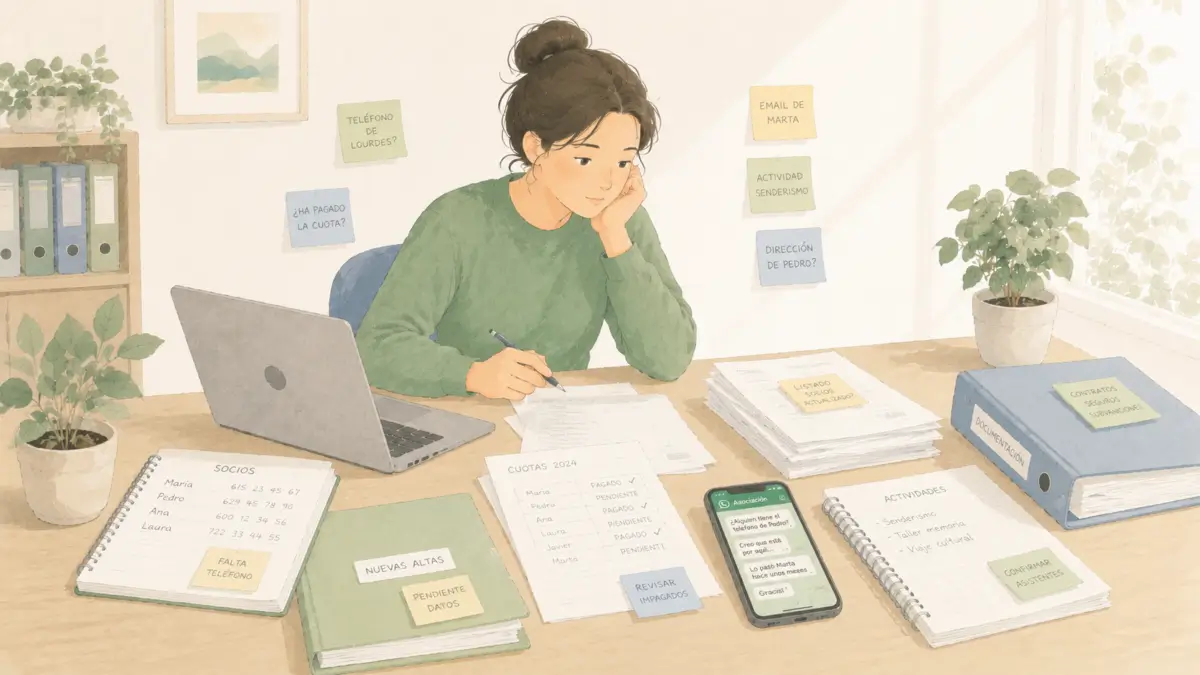 Cuando la información de socios está repartida entre WhatsApp, Excel y papeles